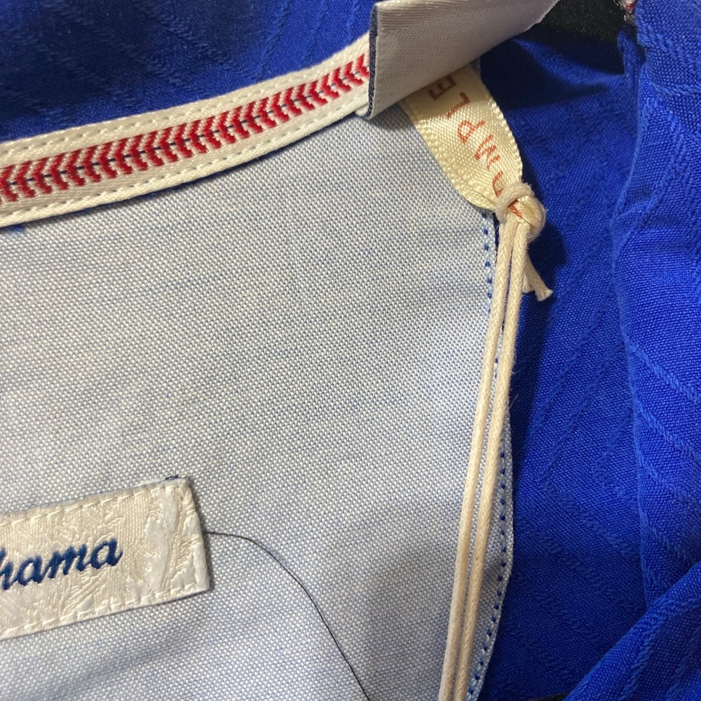 Sample tommy Bahamas los angles dodgers embroidered stitch Hawaiian button shirt - Picture 9 of 12